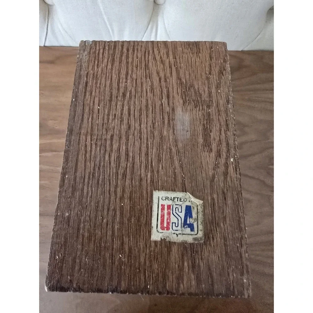 Vintage De La Cuisine copper knife holder block crafted in USA